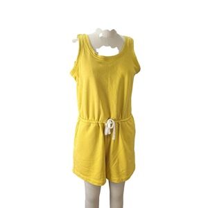 Old Navy Womens Mustard Yellow French Terry Sleeveless Romper Size Medium